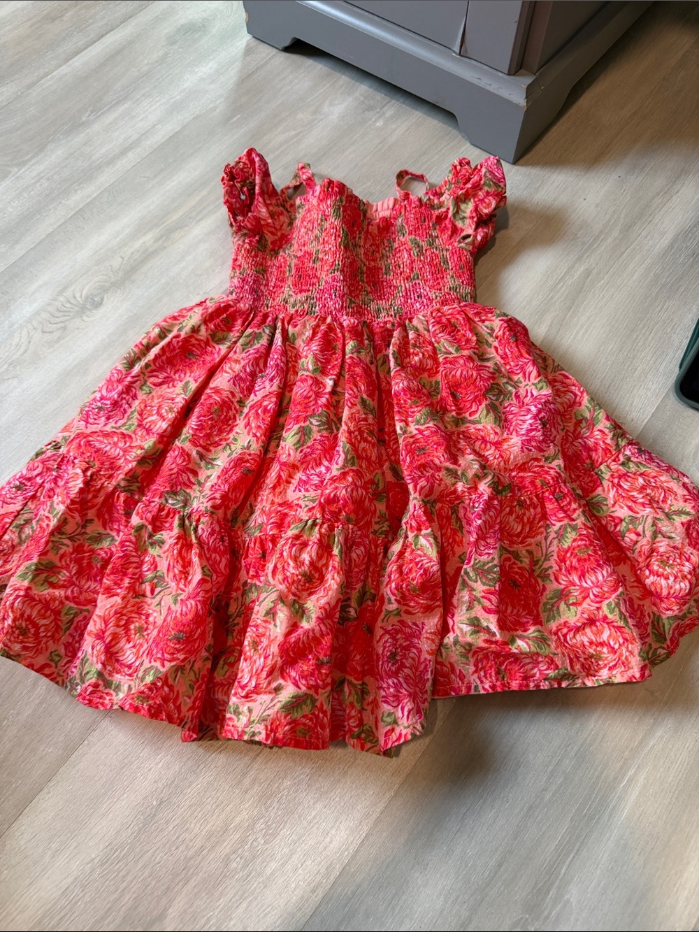 Haute Hippie Girls Floral Pink Smocked Sundress size 4T